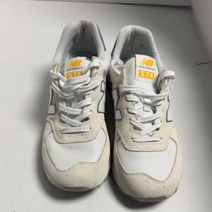 New Balance 574 Cream and White Sneakers